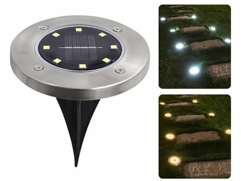 Lampki solarne gruntowe lampa ogrodowa 8 led 4 szt Lampki solarne gruntowe lampa ogrodowa 8 led 4 szt