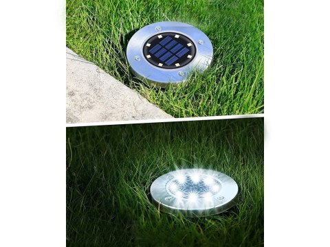 Lampki solarne gruntowe lampa ogrodowa 8 led 4 szt Lampki solarne gruntowe lampa ogrodowa 8 led 4 szt