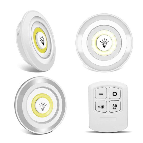 3x lampka cob bezprzewodowa lampa pilot na baterie 3x lampka cob bezprzewodowa lampa pilot na baterie