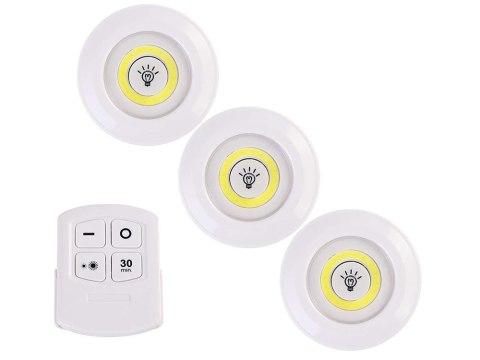 3x lampka cob bezprzewodowa lampa pilot na baterie 3x lampka cob bezprzewodowa lampa pilot na baterie