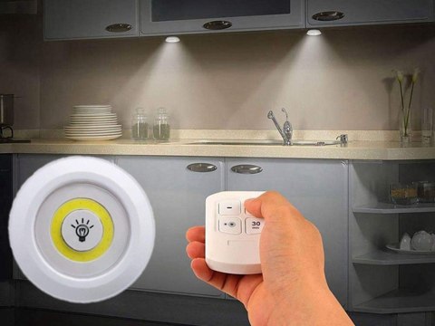 3x lampka cob bezprzewodowa lampa pilot na baterie 3x lampka cob bezprzewodowa lampa pilot na baterie