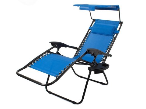 Leżak ogrodowy plażowy składany daszek gravity Leżak ogrodowy plażowy składany daszek gravity
