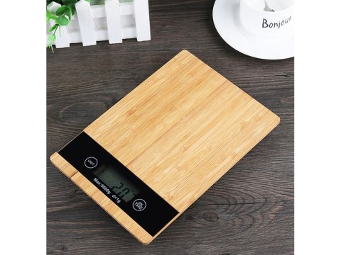 Waga kuchenna bambusowa elektroniczna lcd do 5 kg Waga kuchenna bambusowa elektroniczna lcd do 5 kg