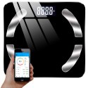 Analityczna waga łazienkowa bluetooth 180kg szkło