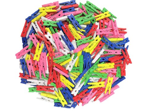 Klamerki drewniane mini spinacze 2,5 cm 100 sztuk Klamerki drewniane mini spinacze 2,5 cm 100 sztuk