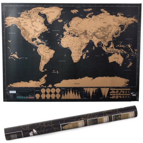 Mapa świata zdrapka dla podróżnika 82 x 59 cm Mapa świata zdrapka dla podróżnika 82 x 59 cm