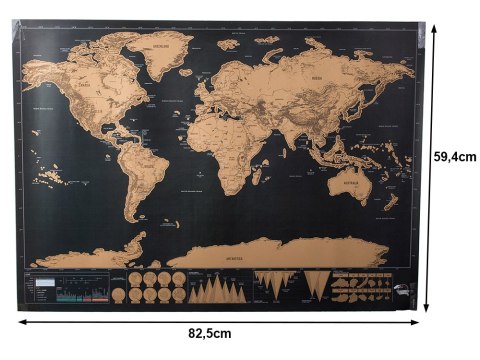 Mapa świata zdrapka dla podróżnika 82 x 59 cm Mapa świata zdrapka dla podróżnika 82 x 59 cm