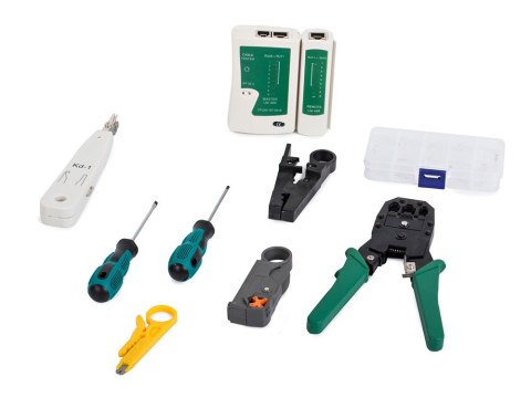 Tester sieciowy zestaw lsa zaciskarka rj45 etui Tester sieciowy zestaw lsa zaciskarka rj45 etui