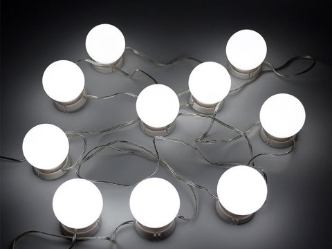 Lampki do lustra toaletki led zestaw makijaż 10szt Lampki do lustra toaletki led zestaw makijaż 10szt
