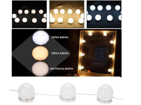 Lampki do lustra toaletki led zestaw makijaż 10szt Lampki do lustra toaletki led zestaw makijaż 10szt