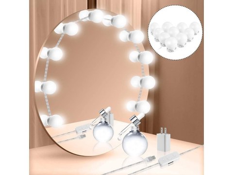 Lampki do lustra toaletki led zestaw makijaż 10szt Lampki do lustra toaletki led zestaw makijaż 10szt