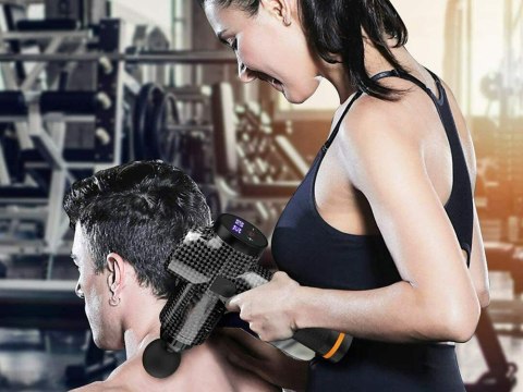 Pistolet do masażu masażer do ciała lcd mocny bezprzewodowy zestaw walizka Pistolet do masażu masażer do ciała lcd mocny bezprzewodowy zestaw walizka