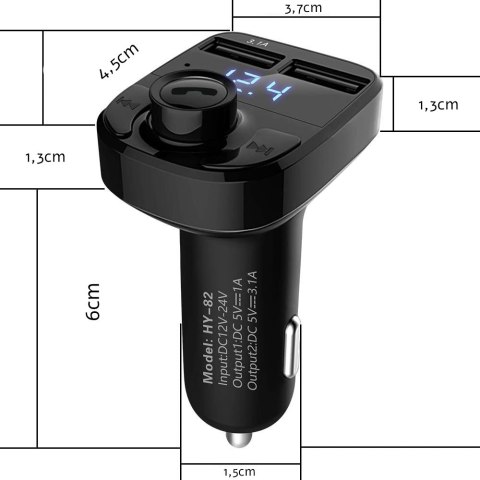 Transmiter fm sd mp3 bluetooth ładowarka 2xusb Transmiter fm sd mp3 bluetooth ładowarka 2xusb