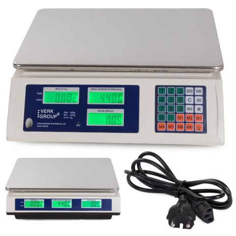 Waga sklepowa elektroniczna kalkulacyjna 40kg pl Waga sklepowa elektroniczna kalkulacyjna 40kg pl