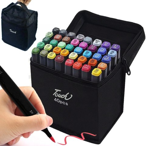 Markery alkoholowe touch zestaw 40szt torba etui Markery alkoholowe touch zestaw 40szt torba etui