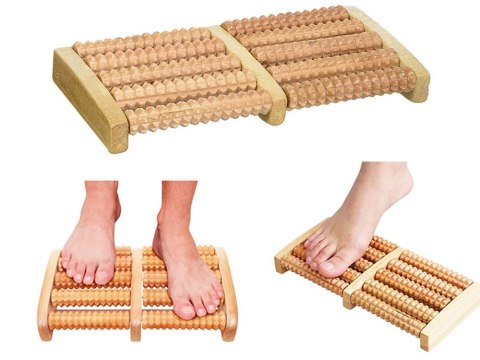 Masażer do stóp tradycyjny drewniany roller 2x5 Masażer do stóp tradycyjny drewniany roller 2x5