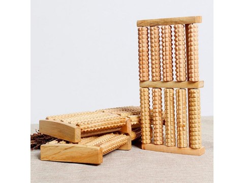 Masażer do stóp tradycyjny drewniany roller 2x5 Masażer do stóp tradycyjny drewniany roller 2x5