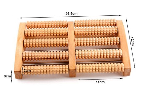 Masażer do stóp tradycyjny drewniany roller 2x5 Masażer do stóp tradycyjny drewniany roller 2x5