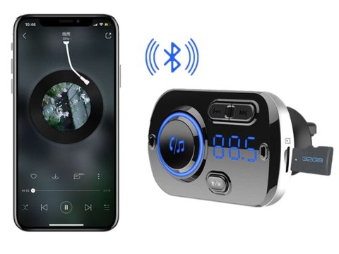 Transmiter fm bluetooth usb 5.0 wielofunkcyjny 8w1 Transmiter fm bluetooth usb 5.0 wielofunkcyjny 8w1