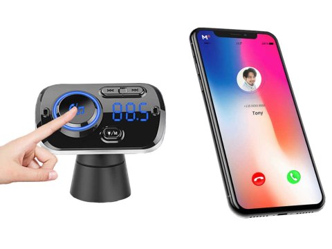 Transmiter fm bluetooth usb 5.0 wielofunkcyjny 8w1 Transmiter fm bluetooth usb 5.0 wielofunkcyjny 8w1