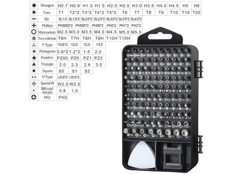 Zestaw precyzyjnych śrubokrętów torx wkrętak 115w1 Zestaw precyzyjnych śrubokrętów torx wkrętak 115w1