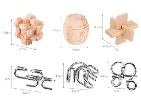 Łamigłówki logiczne puzzle mensa drewniane zestaw Łamigłówki logiczne puzzle mensa drewniane zestaw