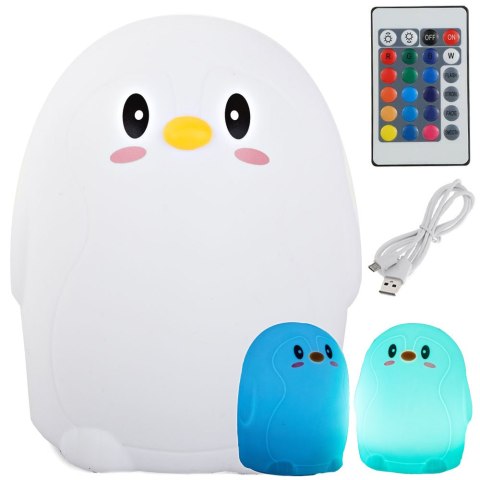 Lampka nocna dla dzieci led pingwin rgb pilot usb Lampka nocna dla dzieci led pingwin rgb pilot usb
