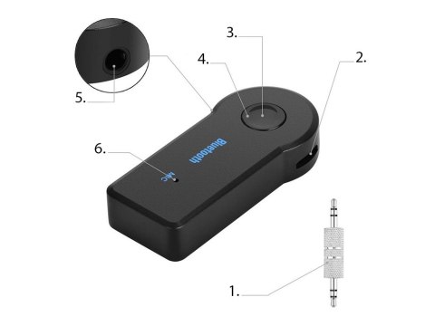 Odbiornik dźwięku adapter bluetooth aux minijack Odbiornik dźwięku adapter bluetooth aux minijack