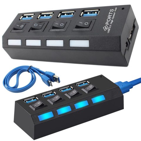 Rozgałęźnik rozdzielacz portów hub usb 4x usb 3.0 Rozgałęźnik rozdzielacz portów hub usb 4x usb 3.0