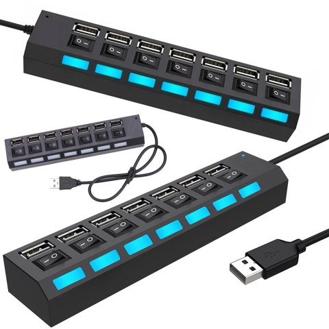 Rozgałęźnik rozdzielacz portów hub usb 7x usb 2.0 Rozgałęźnik rozdzielacz portów hub usb 7x usb 2.0
