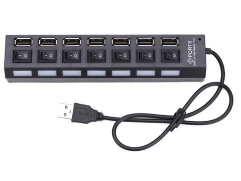 Rozgałęźnik rozdzielacz portów hub usb 7x usb 2.0 Rozgałęźnik rozdzielacz portów hub usb 7x usb 2.0