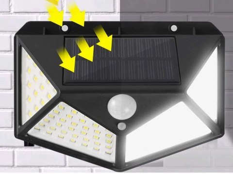 Lampa solarna 100 led z czujnikiem zmierzchu ruchu Lampa solarna 100 led z czujnikiem zmierzchu ruchu