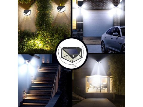 Lampa solarna 100 led z czujnikiem zmierzchu ruchu Lampa solarna 100 led z czujnikiem zmierzchu ruchu