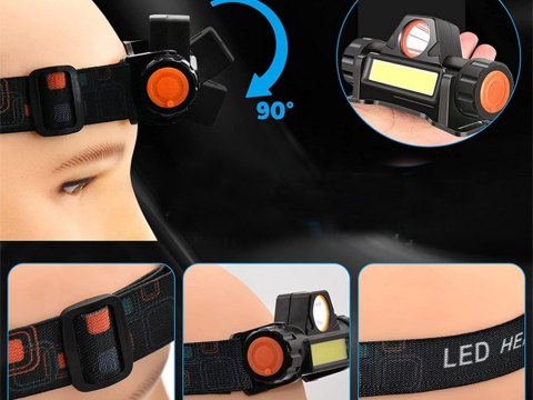 Latarka czołowa cob 4w1 lampka czołówka z magnesem Latarka czołowa cob 4w1 lampka czołówka z magnesem