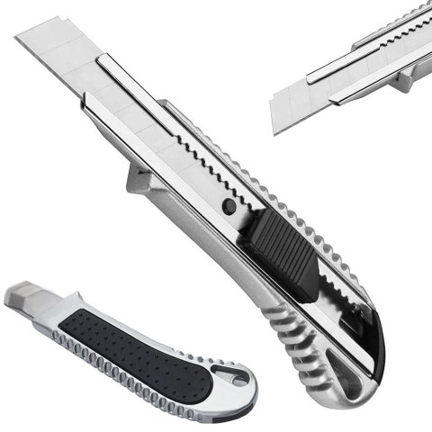 Nóż do tapet metalowy nożyk 18mm ostrze łamane Nóż do tapet metalowy nożyk 18mm ostrze łamane