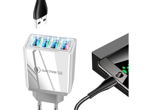 Ładowarka sieciowa szybka 4xusb quick charge 3.0 Ładowarka sieciowa szybka 4xusb quick charge 3.0