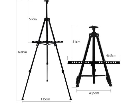 Sztaluga malarska aluminiowa 160cm + pokrowiec Sztaluga malarska aluminiowa 160cm + pokrowiec
