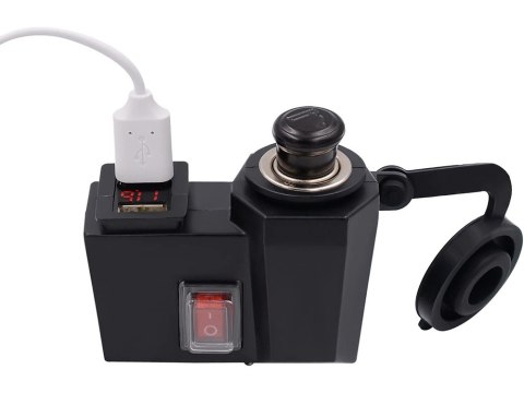 Gniazdo zapalniczki motocykl woltomierz 2x usb Gniazdo zapalniczki motocykl woltomierz 2x usb
