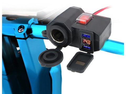 Gniazdo zapalniczki motocykl woltomierz 2x usb Gniazdo zapalniczki motocykl woltomierz 2x usb