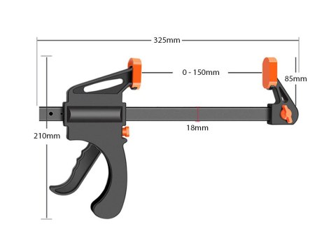 Ścisk zacisk stolarski uchwyt jednoręczny 205mm Ścisk zacisk stolarski uchwyt jednoręczny 205mm