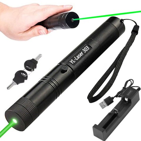 Wskaźnik laserowy laser zielony punktowy mocny Wskaźnik laserowy laser zielony punktowy mocny