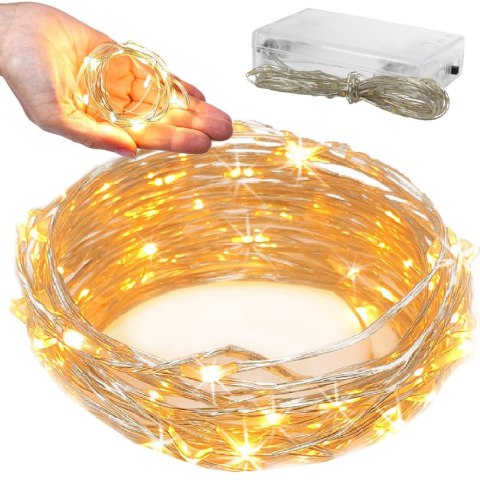 Lampki druciki 100 led na baterie 10m ciepła barwa Lampki druciki 100 led na baterie 10m ciepła barwa