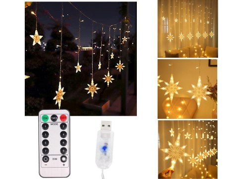 Lampki girlanda gwiazdki kurtyna świetlna 138 led Lampki girlanda gwiazdki kurtyna świetlna 138 led