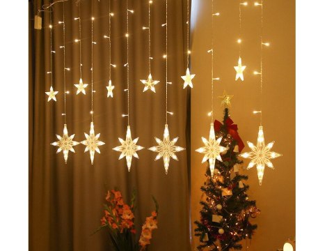 Lampki girlanda gwiazdki kurtyna świetlna 138 led Lampki girlanda gwiazdki kurtyna świetlna 138 led