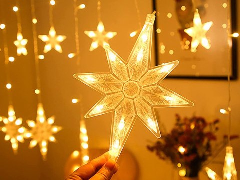 Lampki girlanda gwiazdki kurtyna świetlna 138 led Lampki girlanda gwiazdki kurtyna świetlna 138 led