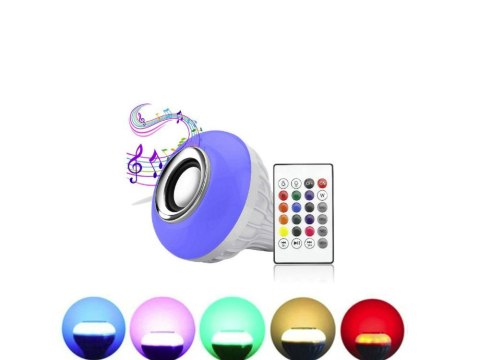 Żarówka kolorowa led rgb głośnik bluetooth pilot Żarówka kolorowa led rgb głośnik bluetooth pilot