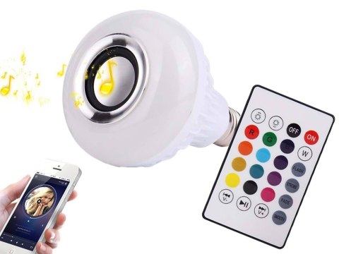 Żarówka kolorowa led rgb głośnik bluetooth pilot Żarówka kolorowa led rgb głośnik bluetooth pilot