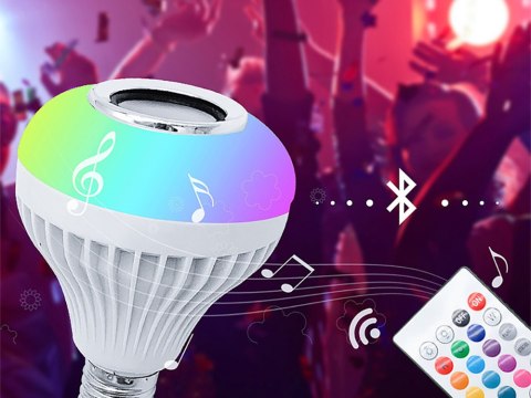 Żarówka kolorowa led rgb głośnik bluetooth pilot Żarówka kolorowa led rgb głośnik bluetooth pilot