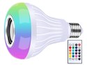 Żarówka kolorowa led rgb głośnik bluetooth pilot