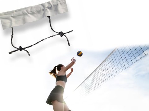 Siatka do gry w siatkówkę 9,5x1m z linką i torbą sport plażowa Siatka do gry w siatkówkę 9,5x1m z linką i torbą sport plażowa